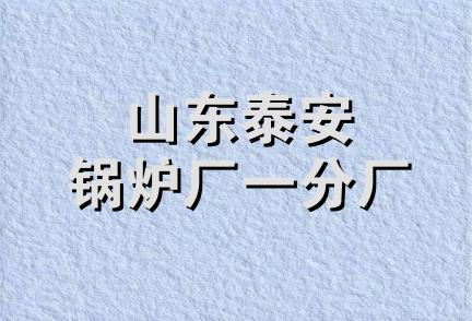 山东泰安锅炉厂一分厂