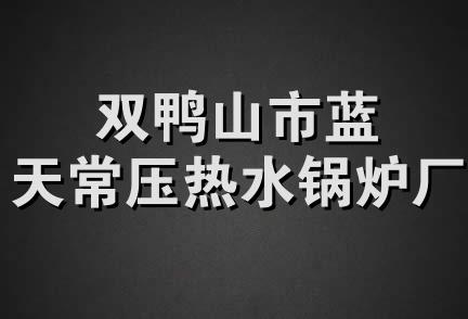 双鸭山市蓝天常压热水锅炉厂