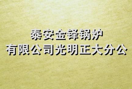 泰安金铎锅炉有限公司光明正大分公司