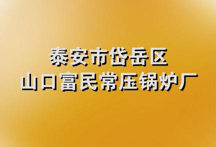 泰安市岱岳区山口富民常压锅炉厂