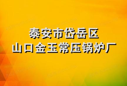 泰安市岱岳区山口金玉常压锅炉厂