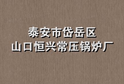 泰安市岱岳区山口恒兴常压锅炉厂