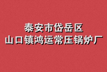 泰安市岱岳区山口镇鸿运常压锅炉厂