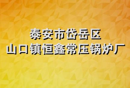 泰安市岱岳区山口镇恒鑫常压锅炉厂