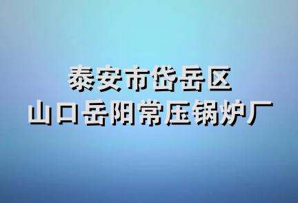 泰安市岱岳区山口岳阳常压锅炉厂