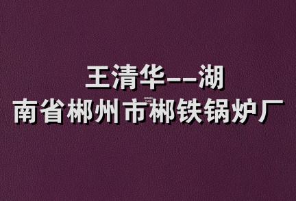 王清华--湖南省郴州市郴铁锅炉厂内