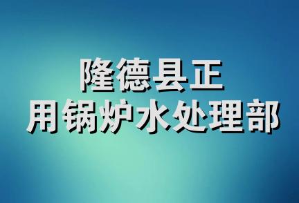 隆德县正用锅炉水处理部