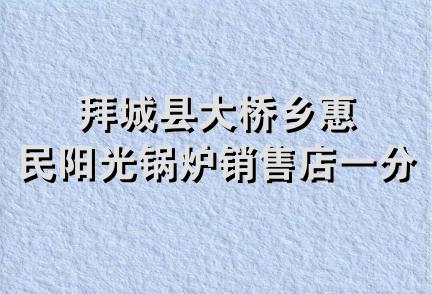 拜城县大桥乡惠民阳光锅炉销售店一分店