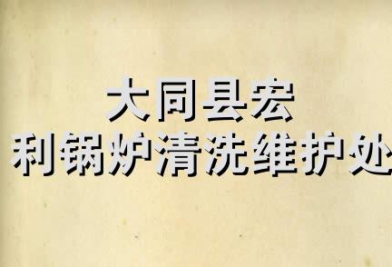 大同县宏利锅炉清洗维护处